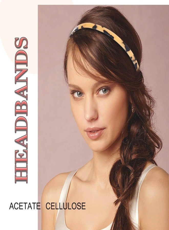 Firuilo Acetate Cellulose Headband Tortoise Shell Headbands Thin Hairbands With Teeth for Women (Amber One Size) - Image 3
